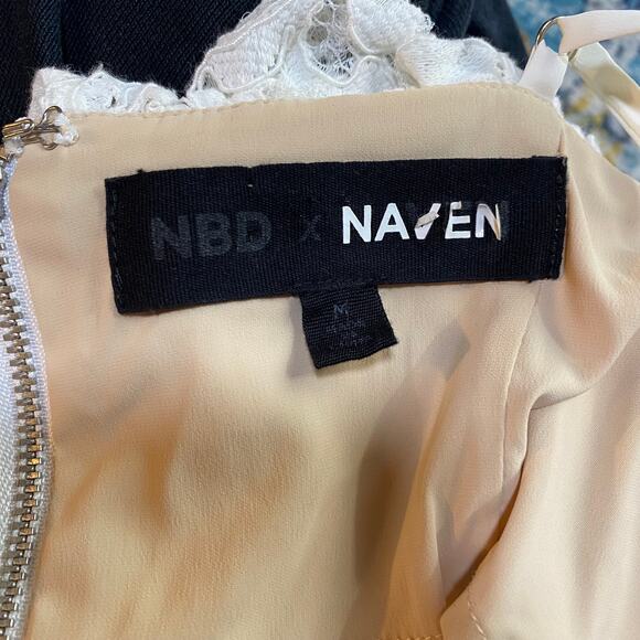 NBD X Naven Allie Mini Dress Lace Off Shoulder Sweetheart Neckline White Medium - Picture 7 of 9